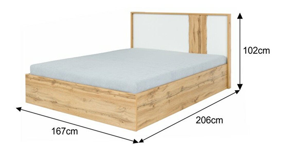 Manželská postel 160 cm Valora (s úložným prostorem)