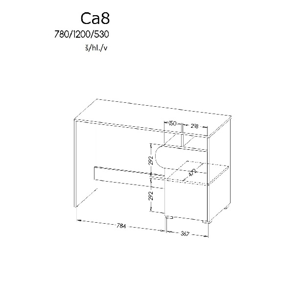 Psací stůl typ CA8 Caryl (světlý grafit + lesklá bílá + dub nash)