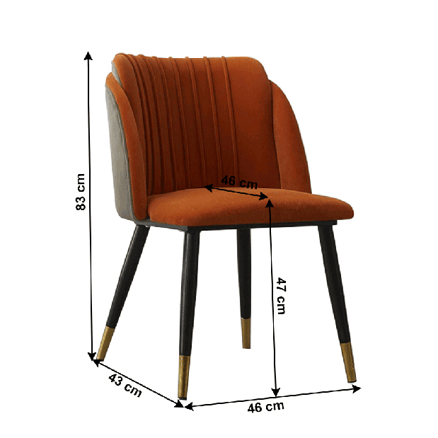 Jídelní židle Rodon (terakota + šedá)