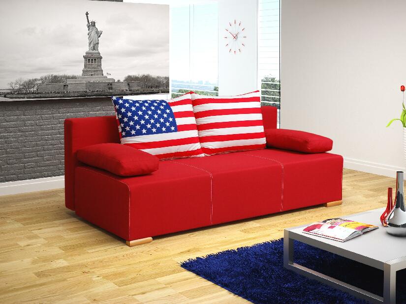 Pohovka Antero (červená + vlajka USA)