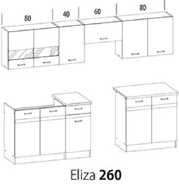 Kuchyně Eliza 260 cm *výprodej