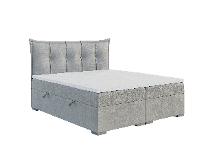 Kontinentální postel 140 cm Mirage (světle šedá) (s matrací a úl. prostorem)
