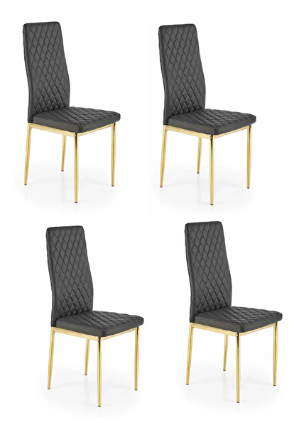 Set 4 ks. jídelních židlí Kart (černá) *výprodej
