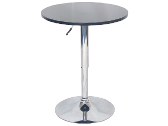 Barový stůl s nastavitelnou výškou Biria (černá + chrom) 