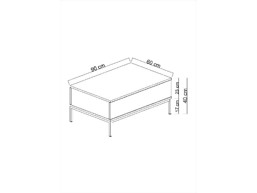 Konferenční stolek Lurde (bílá + zlatá)