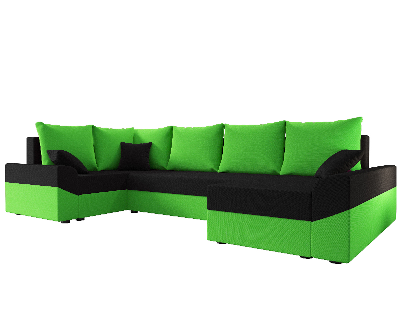 Rohová sedací souprava Dusk Long (zelená + černá) (L)