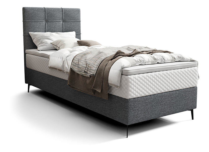 Jednolůžková postel 80 cm Infernus Comfort (tmavě šedá) (s roštem, s úl. prostorem)