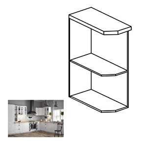 Dolní kuchyňská skříňka s policemi D25PZ Provense (bílá) (L)