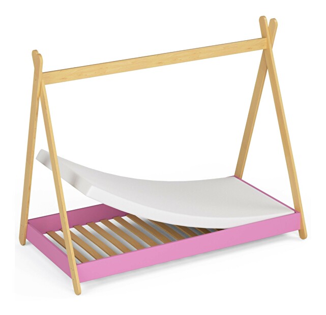 Dětská postel Graciela (růžová) (s matrací)