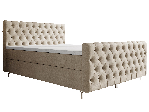 Manželská postel 180 cm Clinton Comfort (béžová) (s roštem, s úl. prostorem)