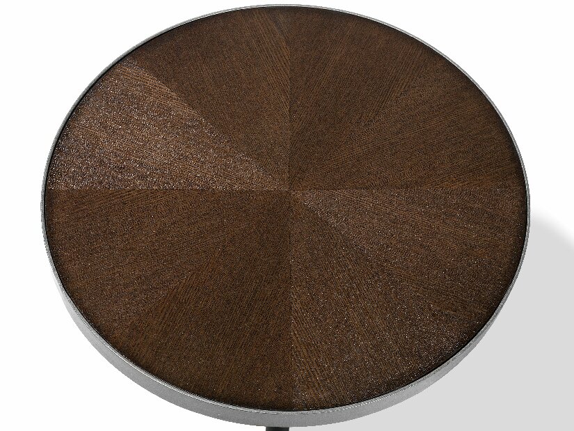 Konferenční stolek Renola (tmavé dřevo) (stříbrné nohy)