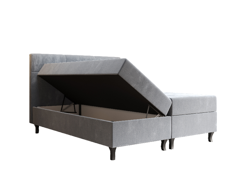 Manželská postel Boxspring 140 cm Lumba Comfort (černá) (s matrací a úložným prostorem)