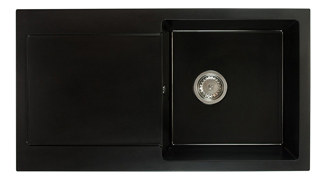 Kuchyňský dřez Adaxa (černá) (se 3 otvory pro baterii) (L)