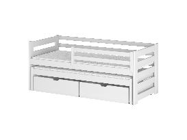 Dětská postel 80 cm Keith (s roštem a úl. prostorem) (bílá)