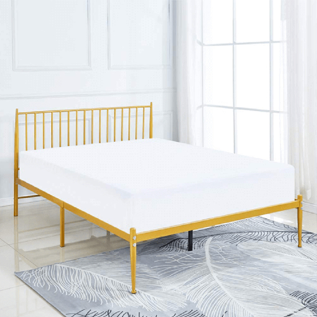 Manželská postel 160 cm Zaira (s roštem) (zlatá) *výprodej