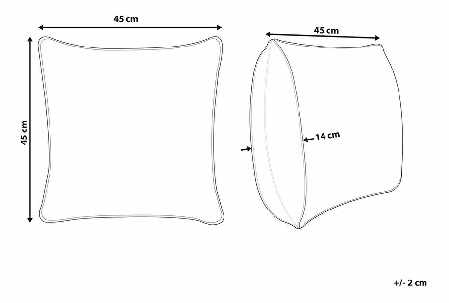 Ozdobný polštář 45 x 45 cm Pilliea (béžová)