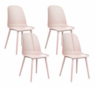 Set 4 ks jídelních židlí Erielle (růžová)