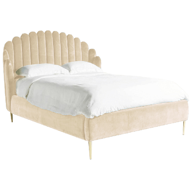 Manželská postel 180 cm Krilsa (béžová) (s roštem)