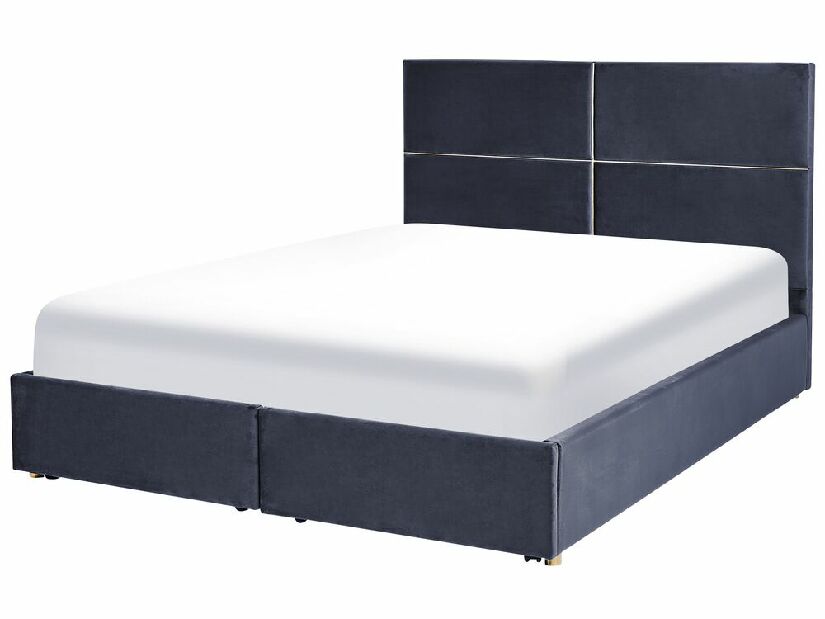 Manželská postel 180 cm Vissarion (černá) (s roštem a úložným prostorem)
