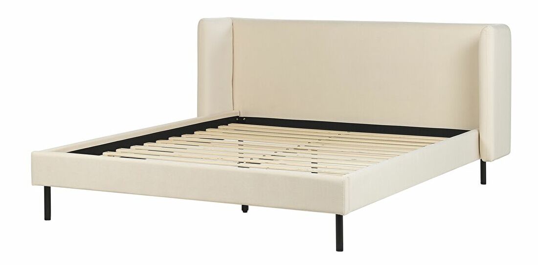 Manželská postel 160 cm Aimei (béžová) (s roštem)