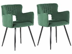 Set 2 ks jídelních židlí Shelba (zelená)