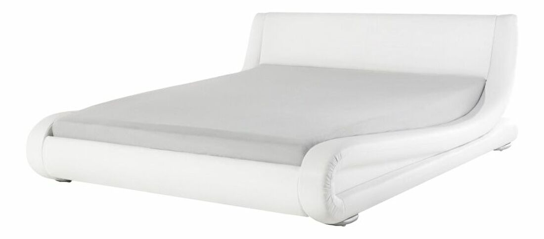 Manželská postel 140 cm AVENUE (s roštem) (bílá)