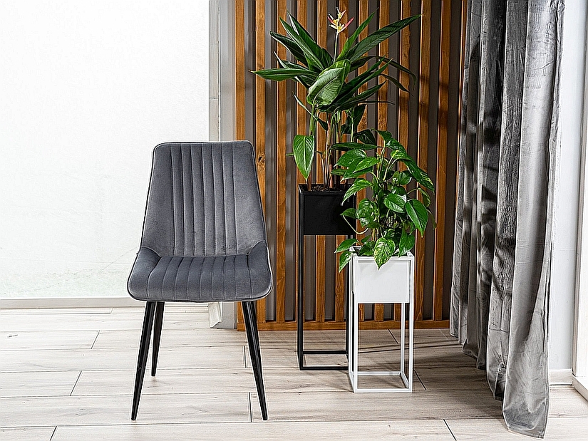 Jídelní židle Kelly (šedá + černá)
