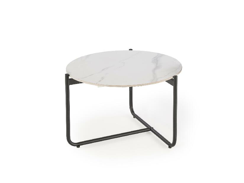 Konferenční stolek Acuna S (bílý mramor + černá)