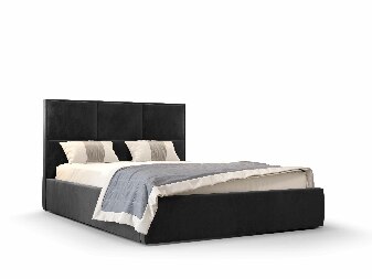 Manželská postel 180 cm Elna (černá) (s roštem a úložným prostorem)