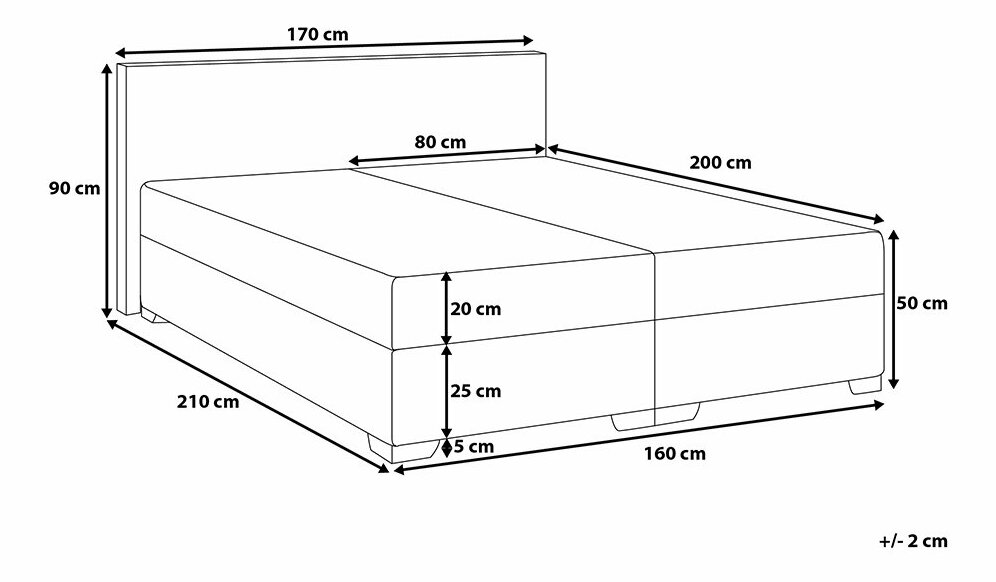 Manželská postel Boxspring 160 cm PREMIER (s matracemi) (béžová)