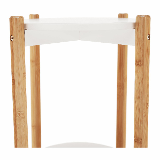 Příruční/noční stolek Baron (bílá + přírodní)