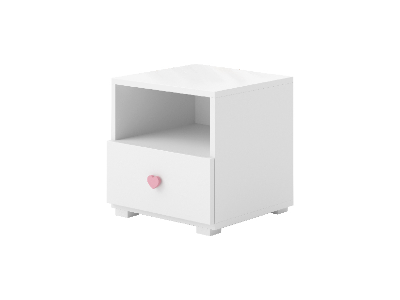 Noční stolek Effie (bílá + růžová)