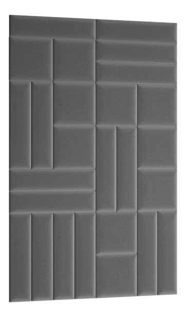 Set 26 čalouněných panelů Quadra 120x195 cm (světlešedá)
