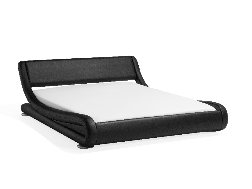 Manželská postel 160 cm AVENUE (s roštem) (černá matná)