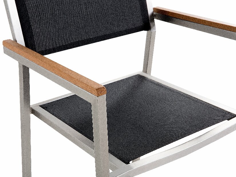 Set 6ks. židlí Grosso (černá) (nerezová ocel)