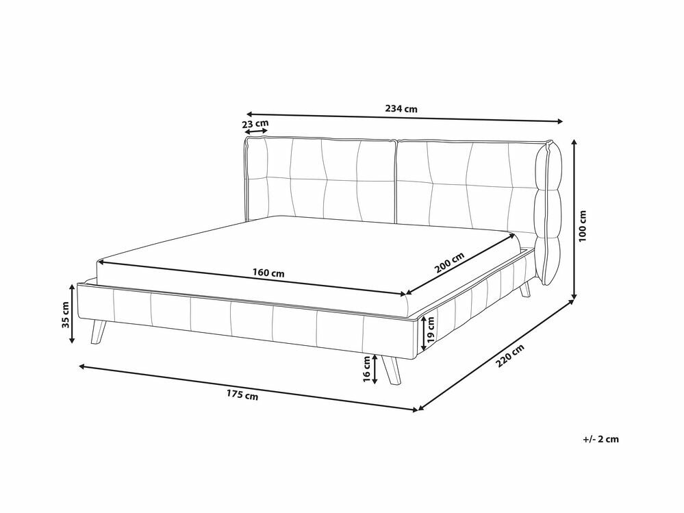 Manželská postel 160 cm SENEL (s roštem) (šedá)