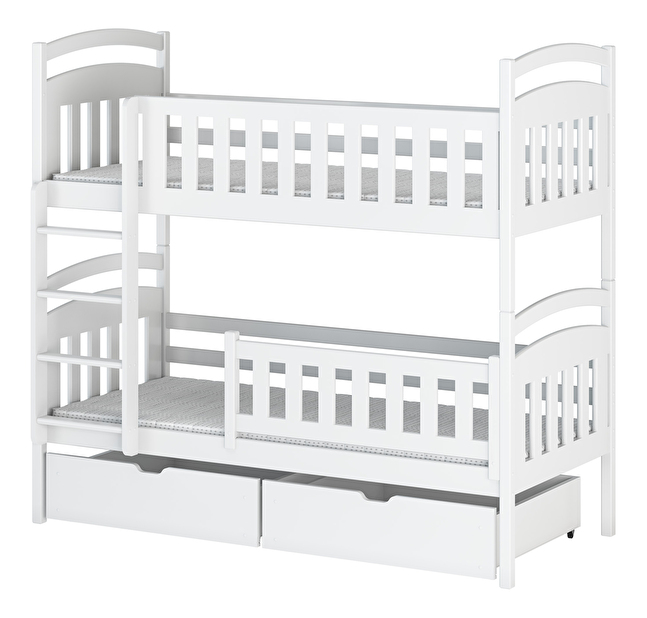 Dětská postel 90 cm Penny (s roštem a úl. prostorem) (bílá)