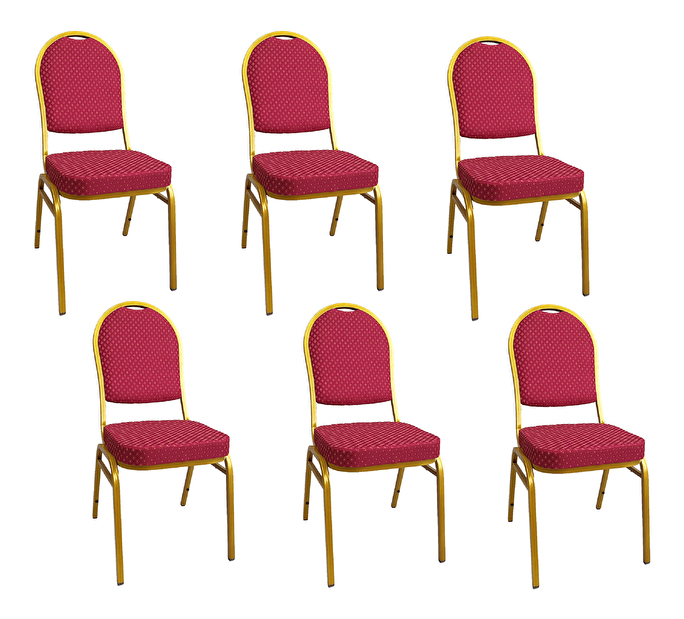 Set 6ks kancelářských židlí Jarvis (červená)
