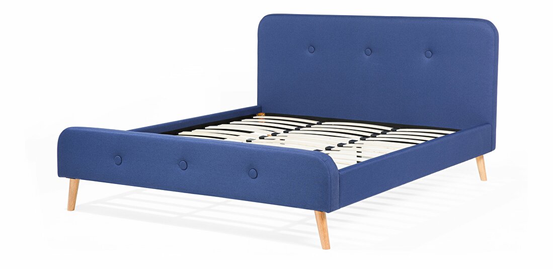 Manželská postel 180 cm ROME (s roštem) (modrá)