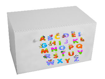 Úložný box pro děti Ione (bílá + písmena)