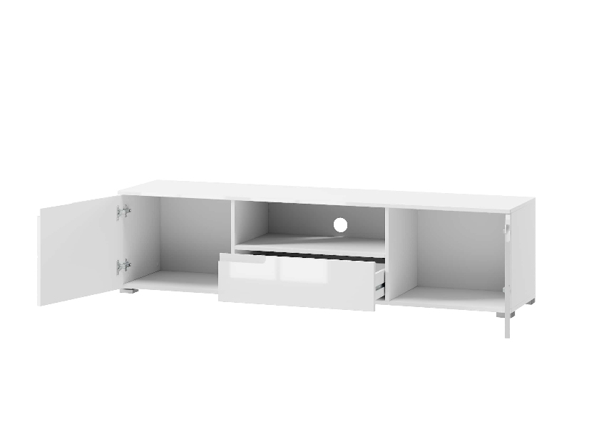 TV stolek/skříňka Sallosa 9 (bílá + lesk bílý)