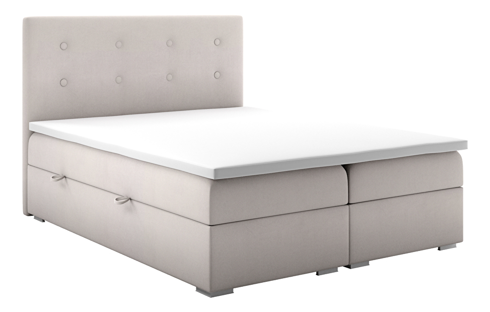Kontinentální postel 140 cm Rinoletto (béžová) (s úložným prostorem)