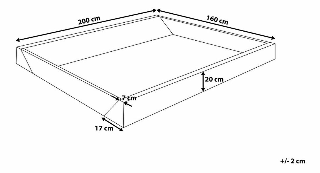Pěnový rám na vodní postel 160 x 200 cm Saphir (černá)