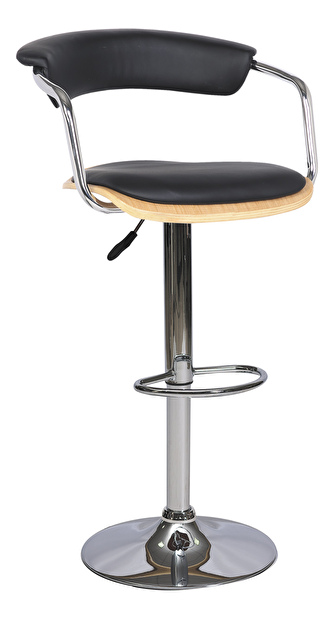 Barová židle C-973 (ekokůže černá + dub)