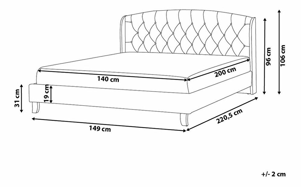 Manželská postel 140 cm BORD (s roštem) (šedá)