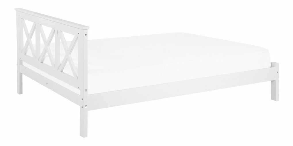 Manželská postel 140 cm TANTE (s roštem) (bílá)