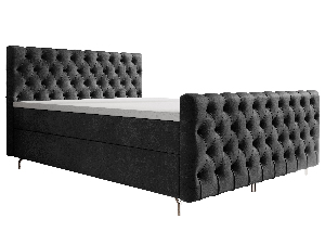 Jednolůžková postel 120 cm Clinton Bonell (černá) (s roštem, s úl. prostorem)