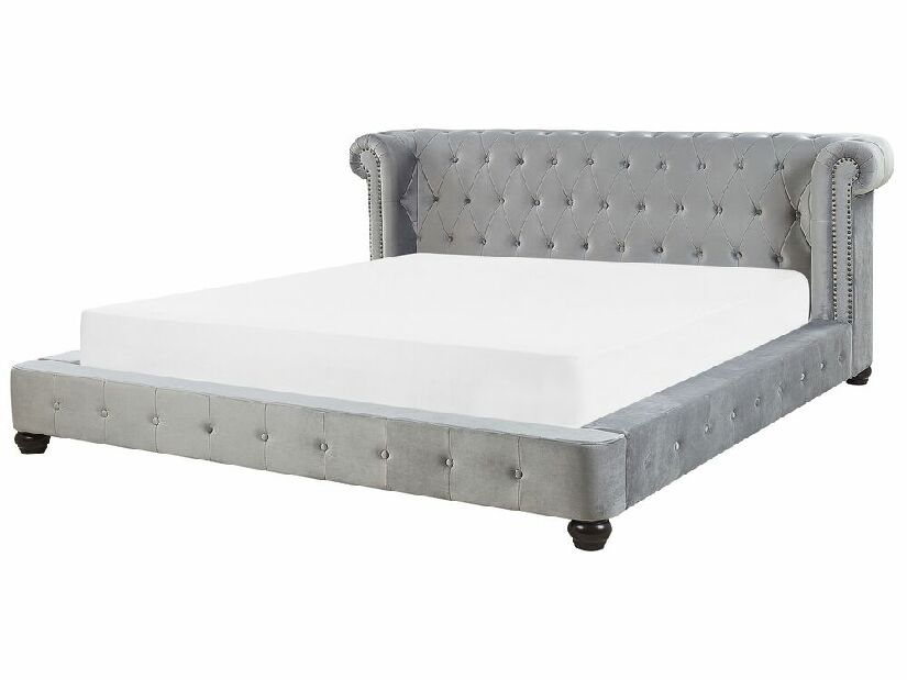 Manželská vodní postel 180 cm Chomper (šedá) (s roštem a matrací)