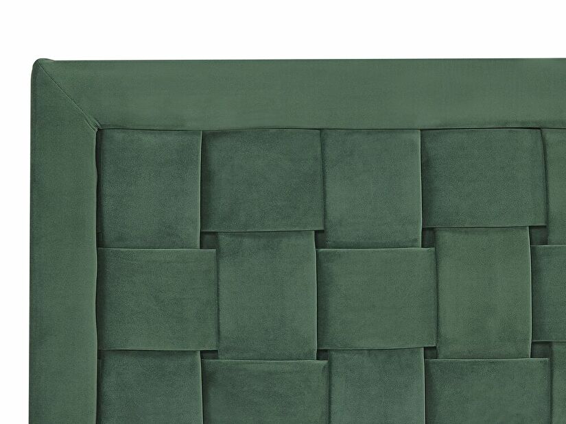 Manželská postel 180 cm LIMO (polyester) (tmavě zelená) (s roštem)