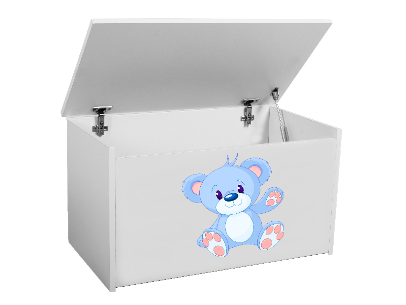 Úložný box pro děti Davina (bílá + medvídek)